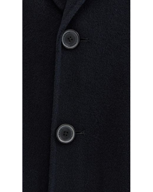 FRAME Black Double Face Wool Overcoat for men