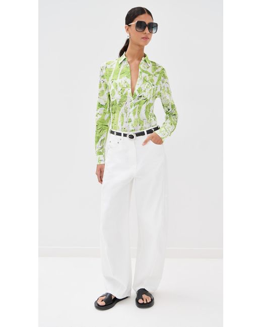 Stella Jean Green Printed Button Up