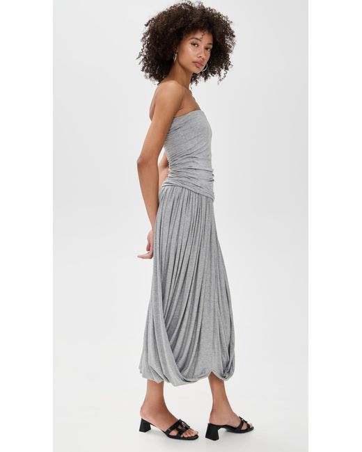 Pixie Market Black Bubble Hem Strapless Dress
