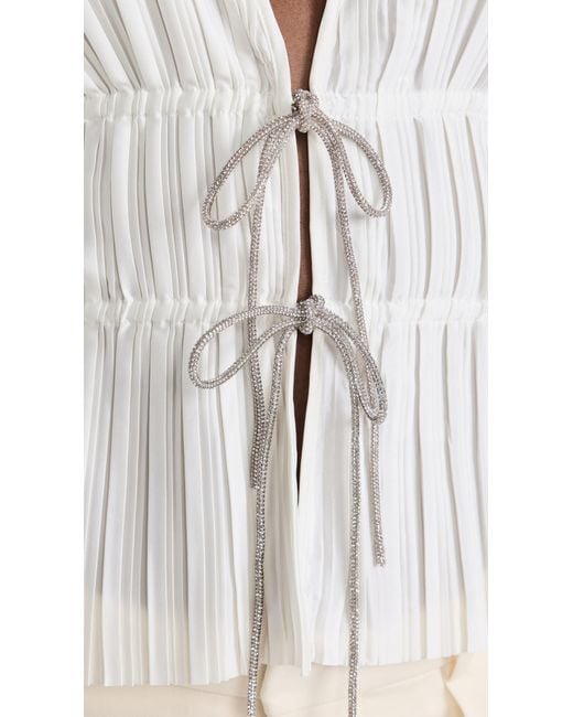 Wayf White Tie Front Blouse