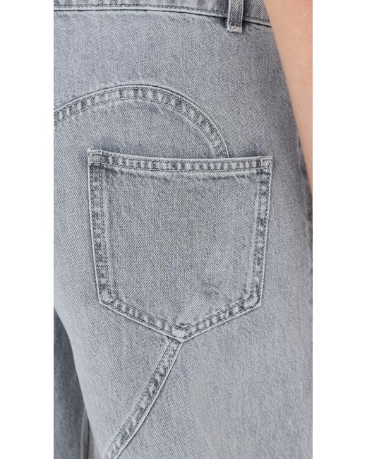 Area Blue Distressed Crystal Relaxed Slit Jeans