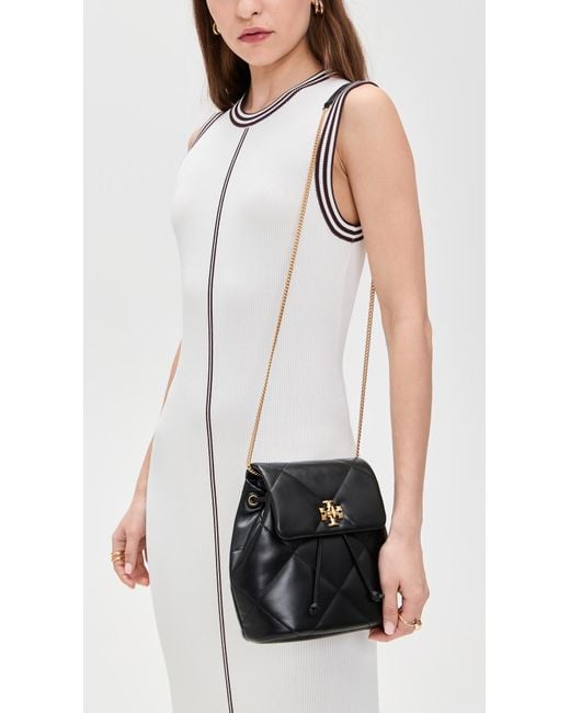 Tory Burch Kira Diamond Quilt Mini Backpack in Black | Lyst