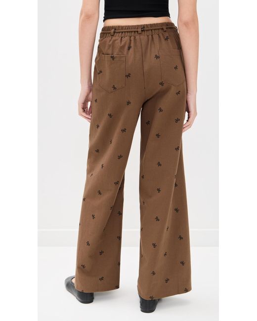 Little Lies Brown Bow Pattern Pants