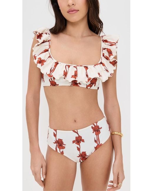LaDoubleJ Multicolor Ruffle Bikini Top
