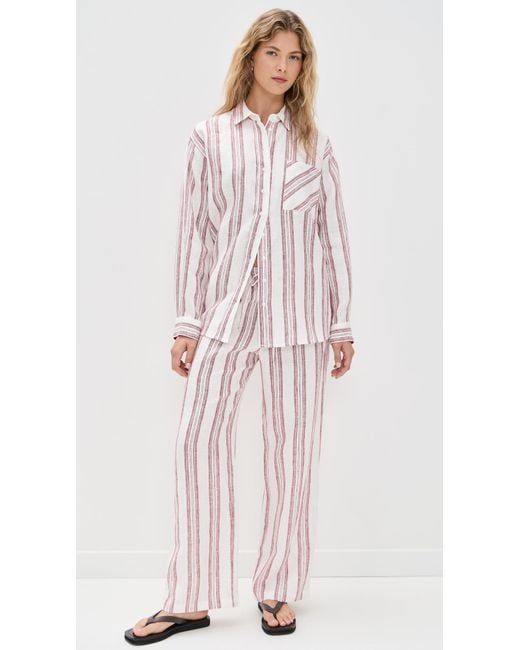 Reformation Multicolor Eli Oversized Linen Shirt