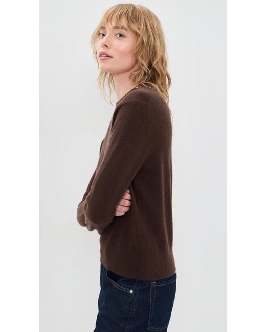 White + Warren Black Cashmere Crew Pullover