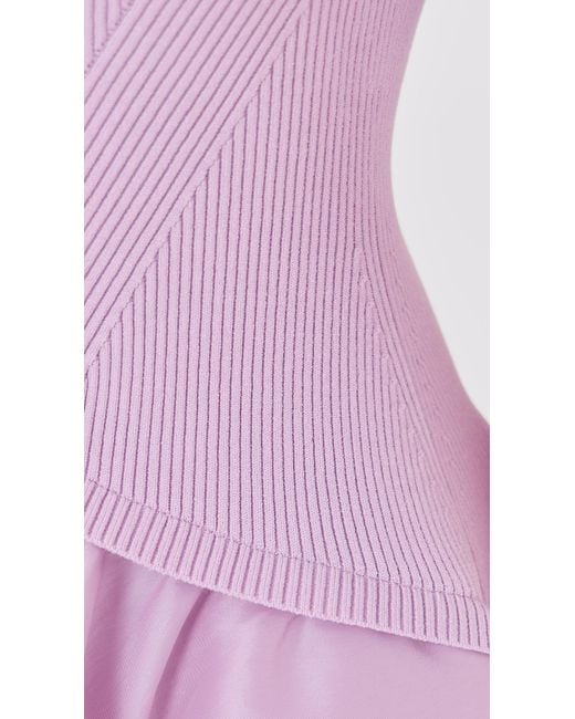 Jonathan Simkhai Purple Kenny Bubble Mini Dress