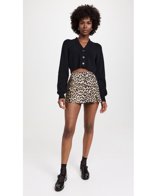 LoveShackFancy Black Avignon Crop Cardigan
