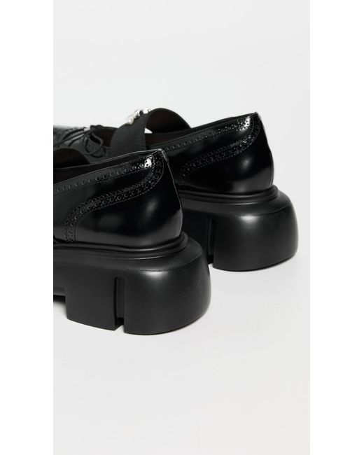 Simone Rocha Black Embellished Platform Ballet Brogues