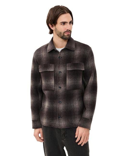 Rag & Bone Black Austin Wool Shirt Jacket for men