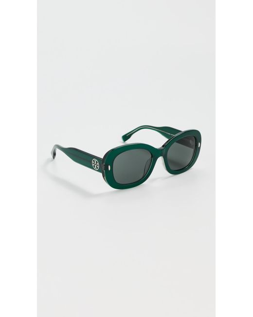 Tory Burch Green Square Sunglasses