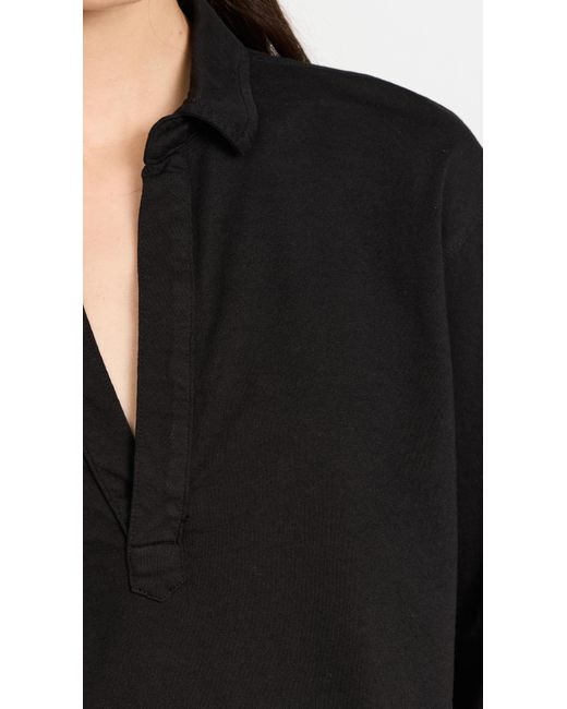 Frank & Eileen Black Popover Henley Tee