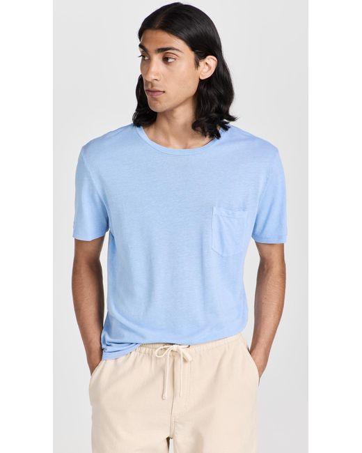 Marine Layer Blue Relaxed Hemp Cotton Tee for men