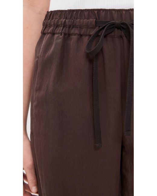Vince Brown Mid Rise Side Snap Pull On Pants
