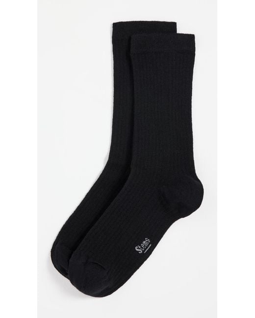 Stems Black Cashmere Crew Socks