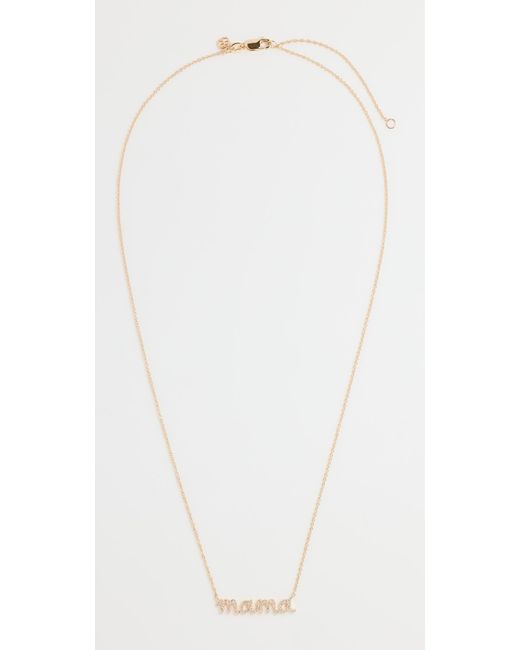 Sydney Evan White 14K Mama Script Necklace