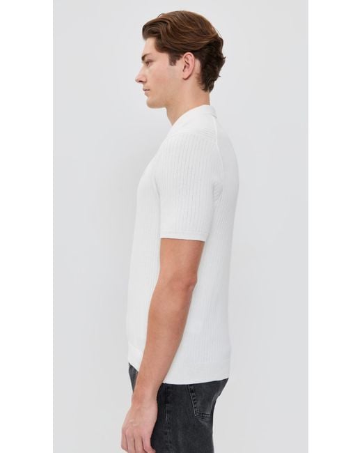 Polo Ralph Lauren White Cotton Johnny Collar Polo Sweater for men
