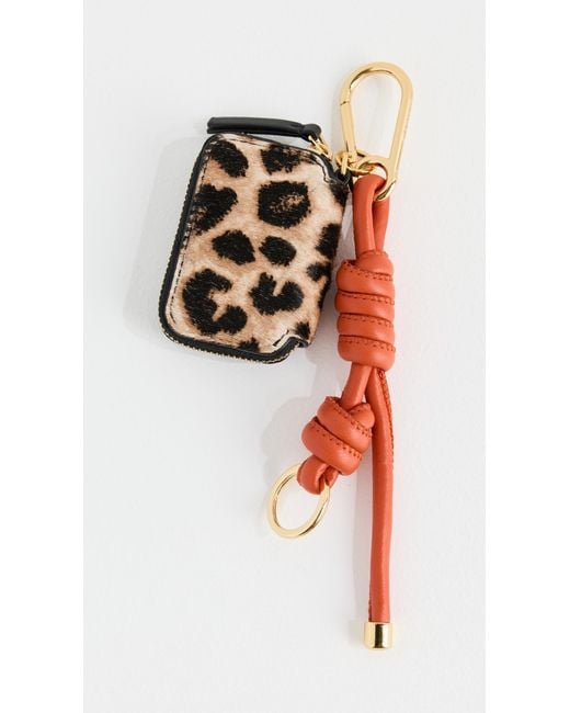 Veronica Beard Black Leopard Zip Pouch Bag Charm