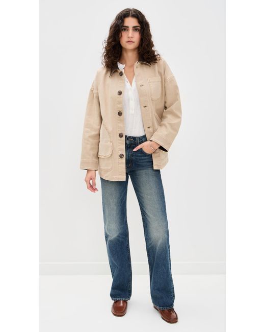 Faherty Brand Natural Sunwashed Canvas Barn Jacket