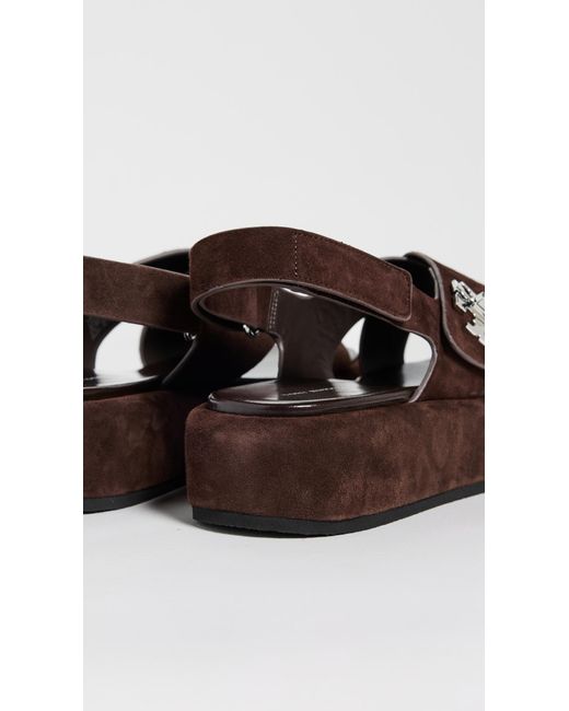 Tory Burch Brown T Lock Platform Sandals 40Mm