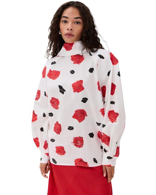 Marni Red Balloon Top With Long Raglan Sleeves