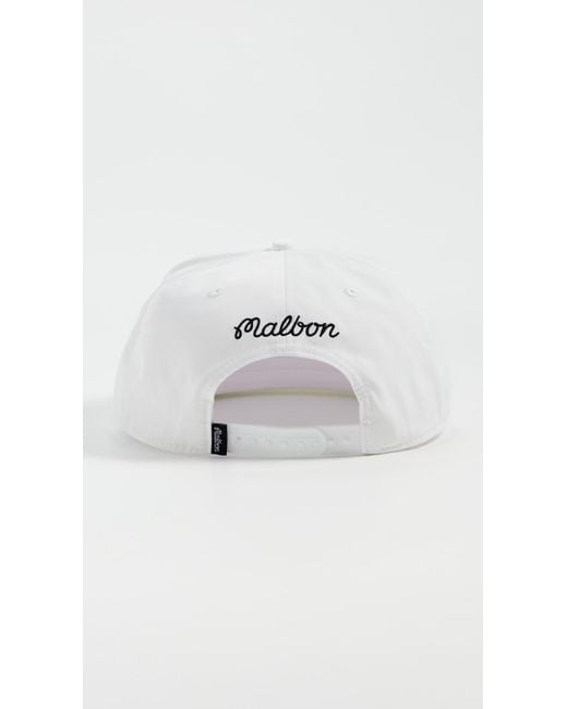 Malbon Golf White Snapback Hat for men