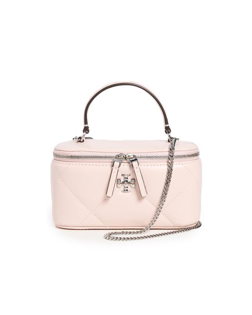 Tory Burch Pink Kira Diamond Quilt Vanity Case