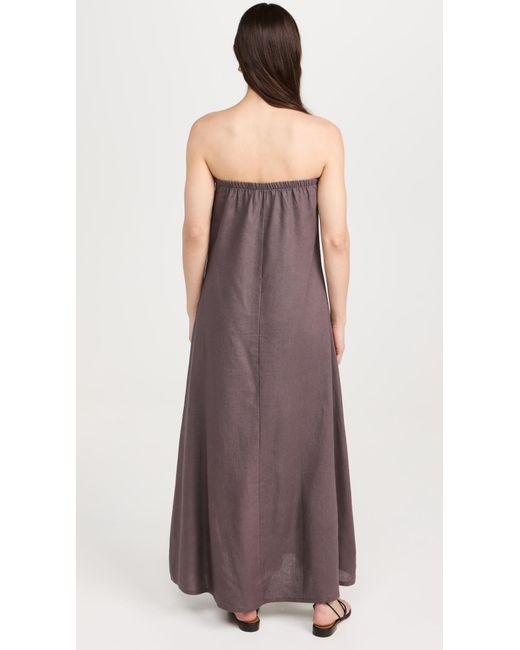 LNA Purple Freja Linen Axi Dress
