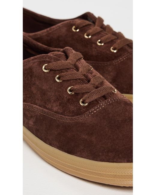 Keds Brown Champion Luxe Suede Sneakers