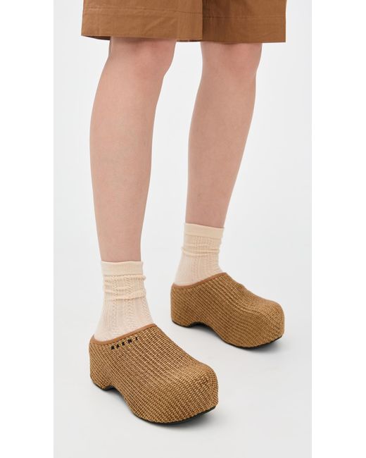 Marni White Sabot Clogs