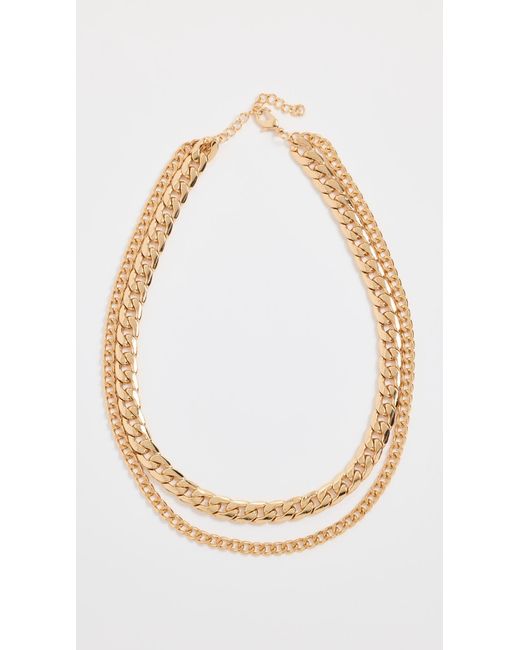 Argento Vivo White 2 Layer Curb Chain Necklace