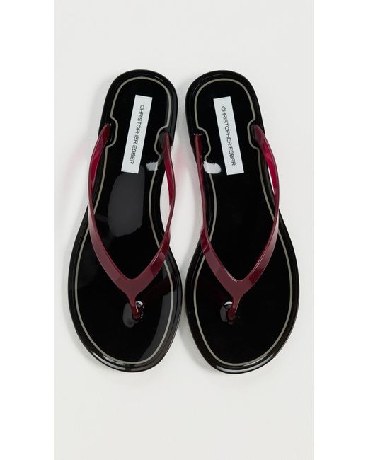 Christopher Esber Black Jo Flip Flops