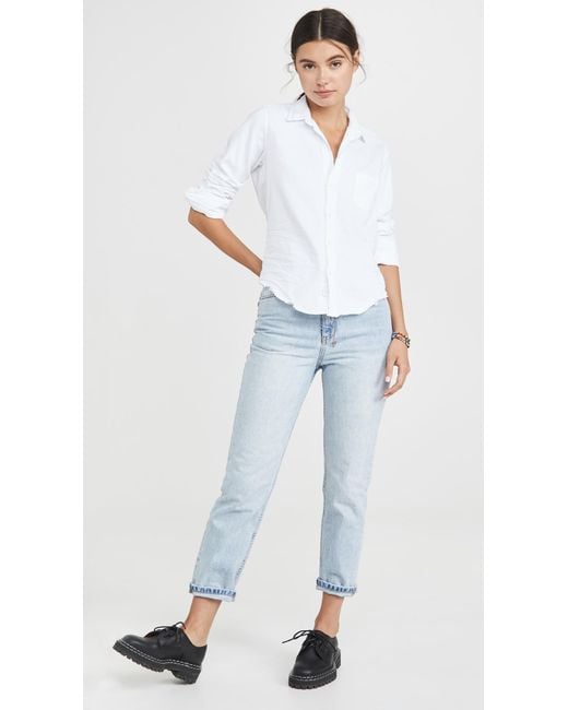 Frank & Eileen White Barry Denim Button Down Shirt