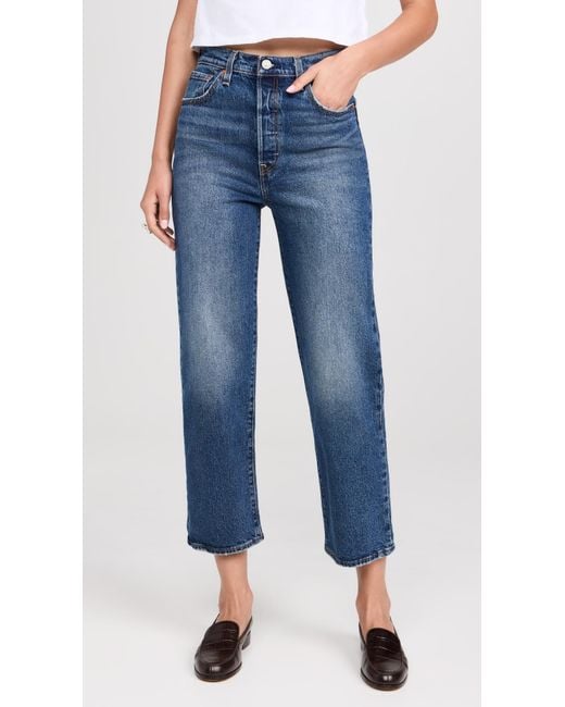 Levi's Blue Ribcage Straight Ankle Jeans