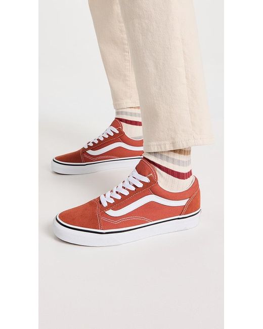 Mens red old skool vans hot sale