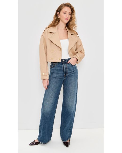 L'Agence Blue Kento Crop Trench Coat
