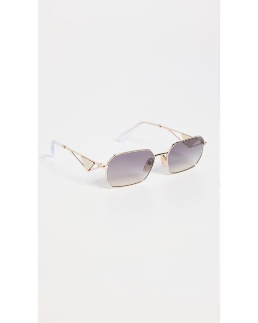 Prada Black Rectangular Triangle Logo Sunglasses