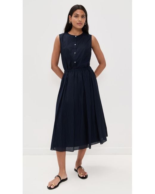 Theory Blue Irregular Pleat Skirt