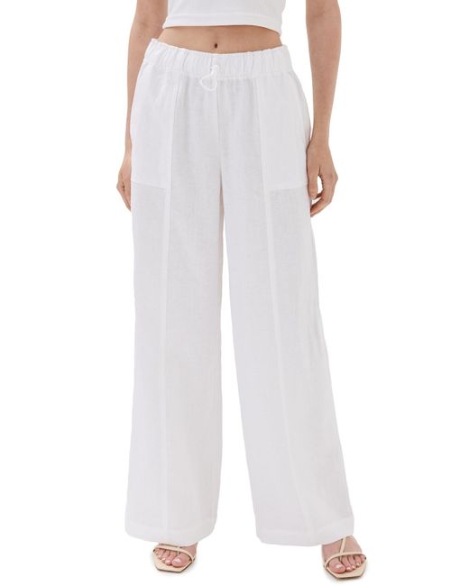 Reformation White Reforation Decan Inen Pant