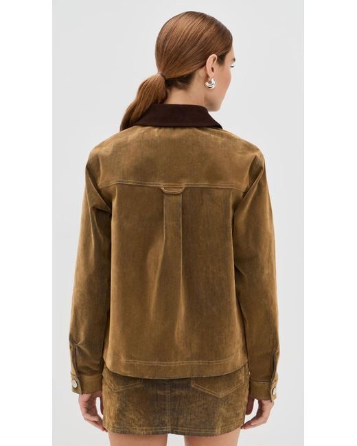ALIGNE Brown Bark Denim Flock Barn Jacket