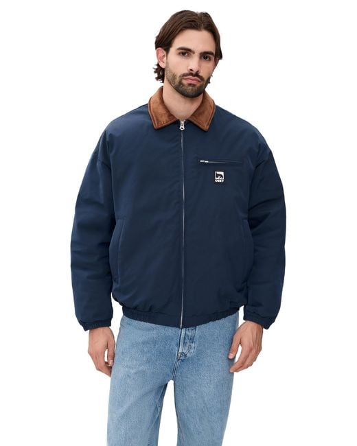 Obey Blue Elysian Puffer Jacket for men