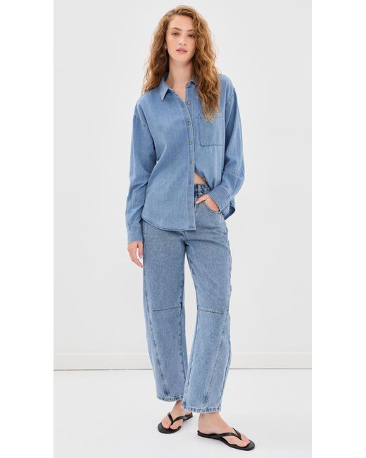 Z Supply Blue Perfect Twill Button Up