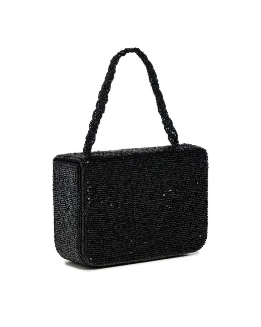 Staud Black Carmen Beaded Box Bag
