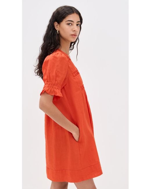 Sea Red Zora Solid Button Down Dress