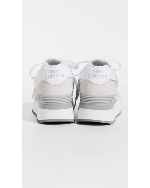 New Balance White 74+ Sneakers