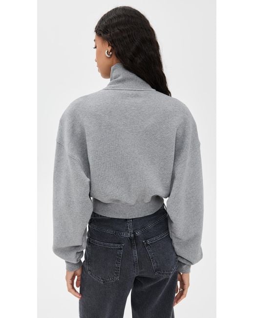 Agolde Gray Darby Zip Up Sweatshirt