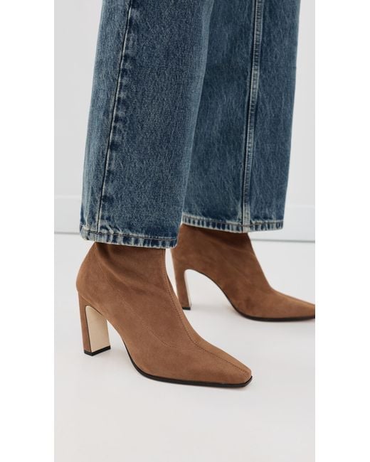 Stuart Weitzman Brown Stassi Stretch Booties