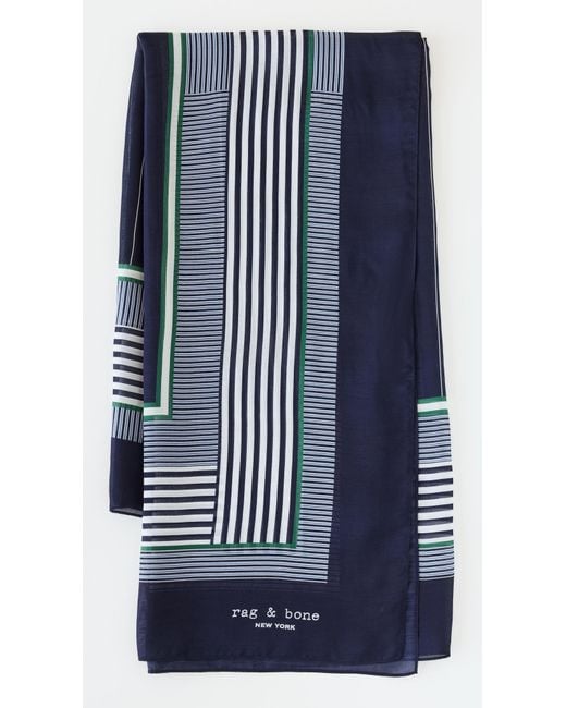 Rag & Bone Blue Pin Stripe Scarf