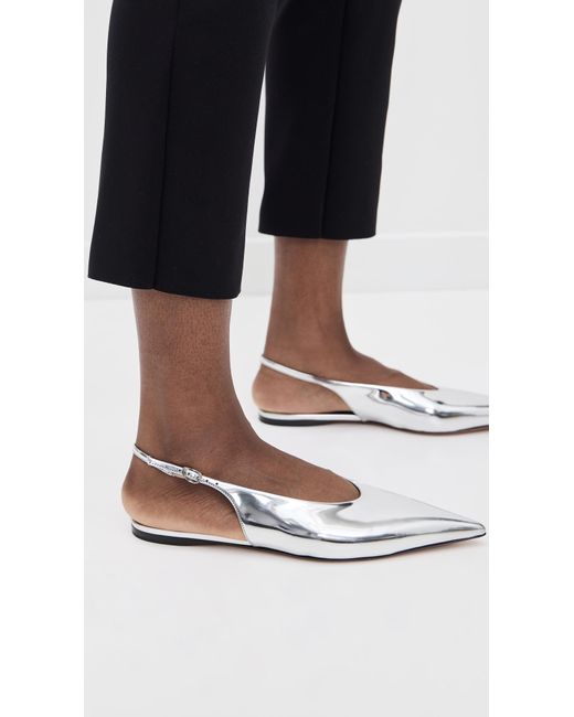 Proenza Schouler Black Slash Flat Slingbacks