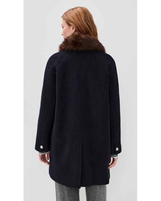 DUNST Black Boucle Wool Half Coat